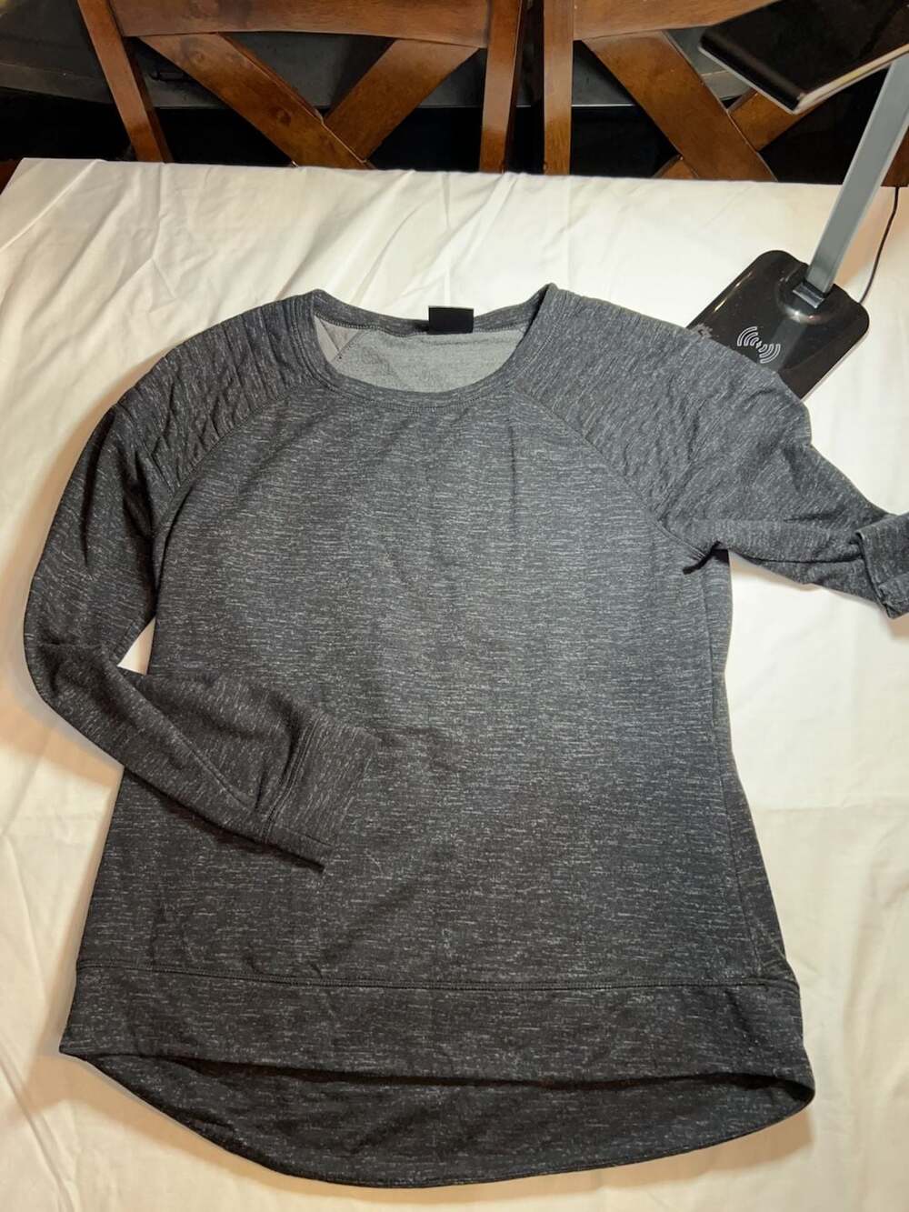 32 Degrees Heat Charcoal Heather Long Sleeve Pullover Sweatshirt Size Large